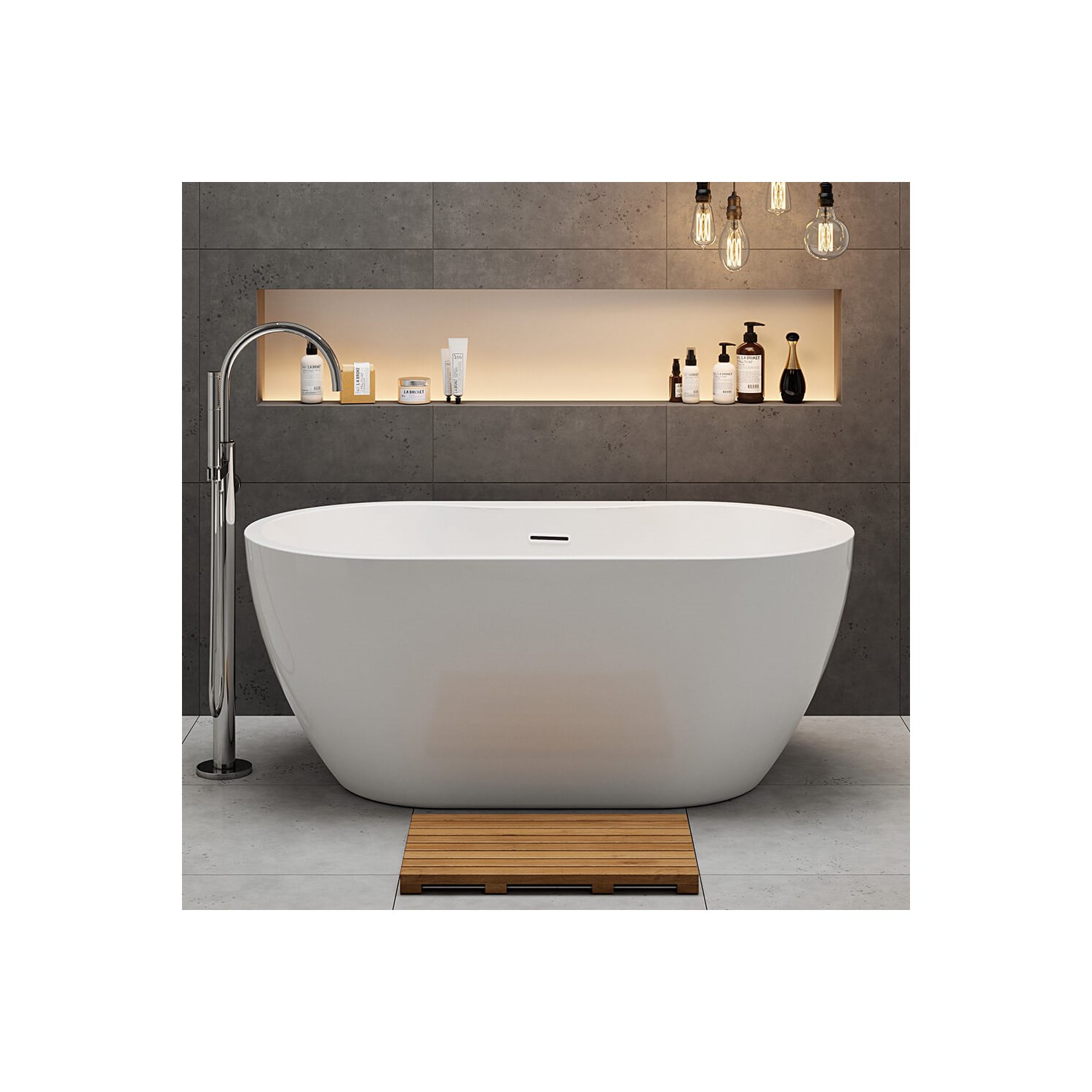 Carys Acrylic Freestanding Bath 1415 x 745mm