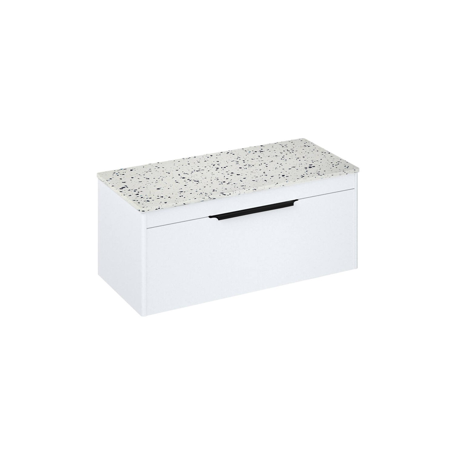 Britton Bathrooms Shoreditch 1000mm Single Drawer Wall Mounted Vanity Unit with Matt
