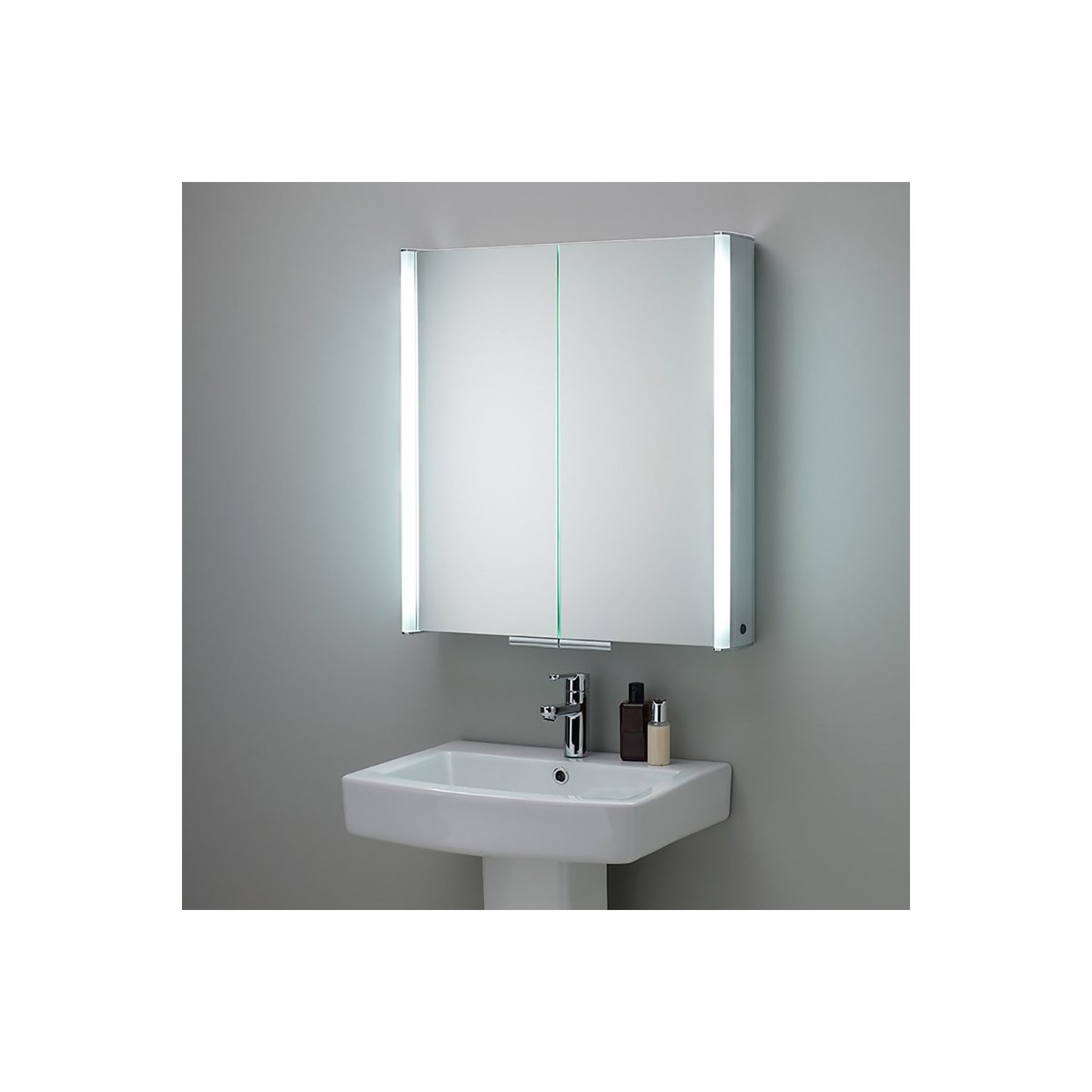 hib. Xenon 80 LED Illuminated Mirror Cabinet with Mirrored Sides - 820 x 700mm