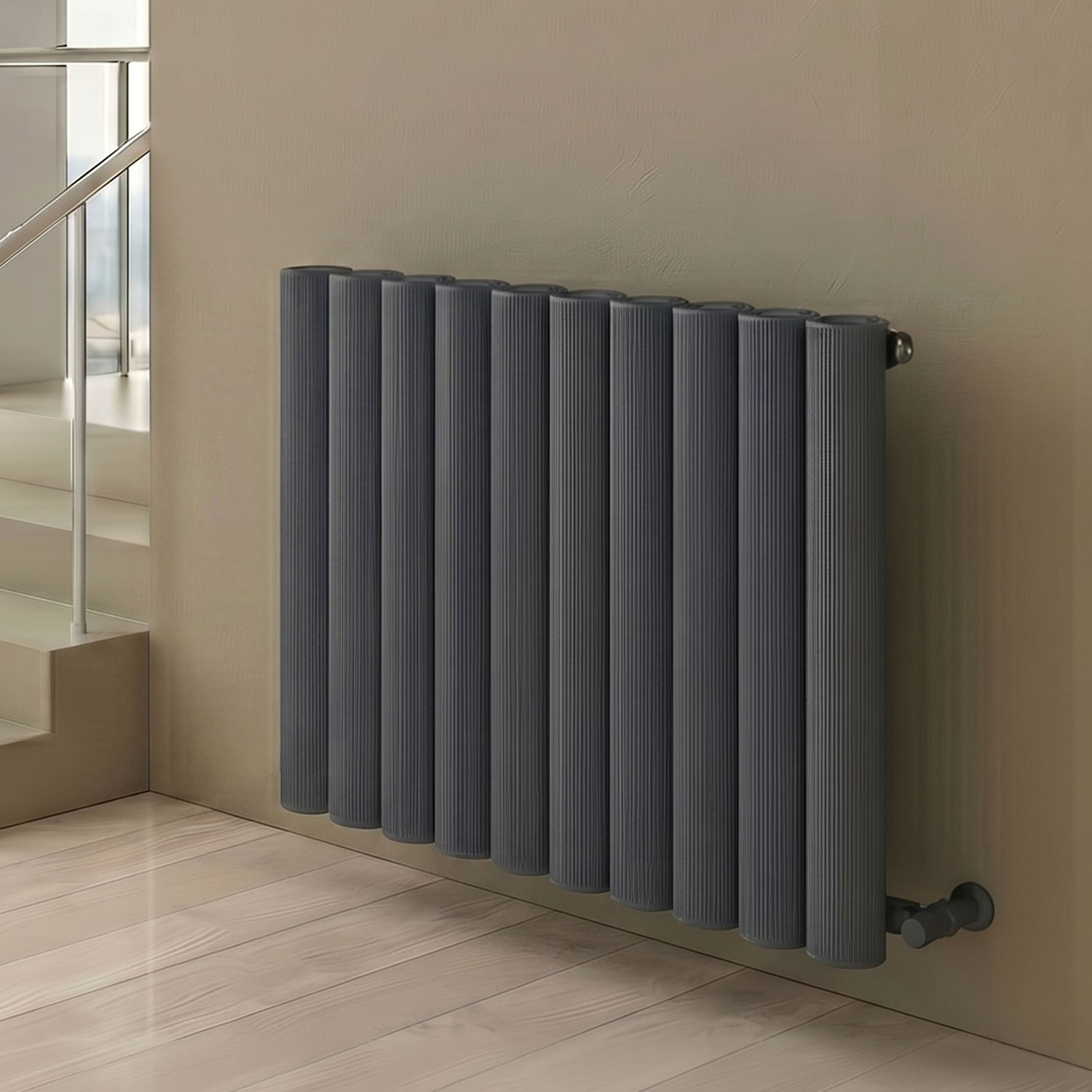 Otto Oval Single Panel Horizontal Aluminium Radiator
