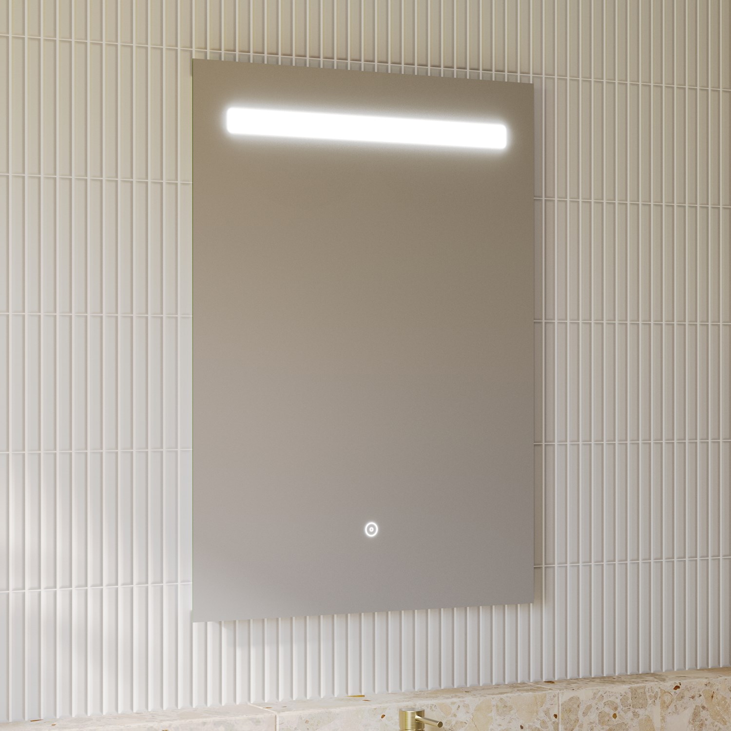 LED Illuminated Bathroom Mirror Demister Pad & Shaver Socket 500 x 700mm