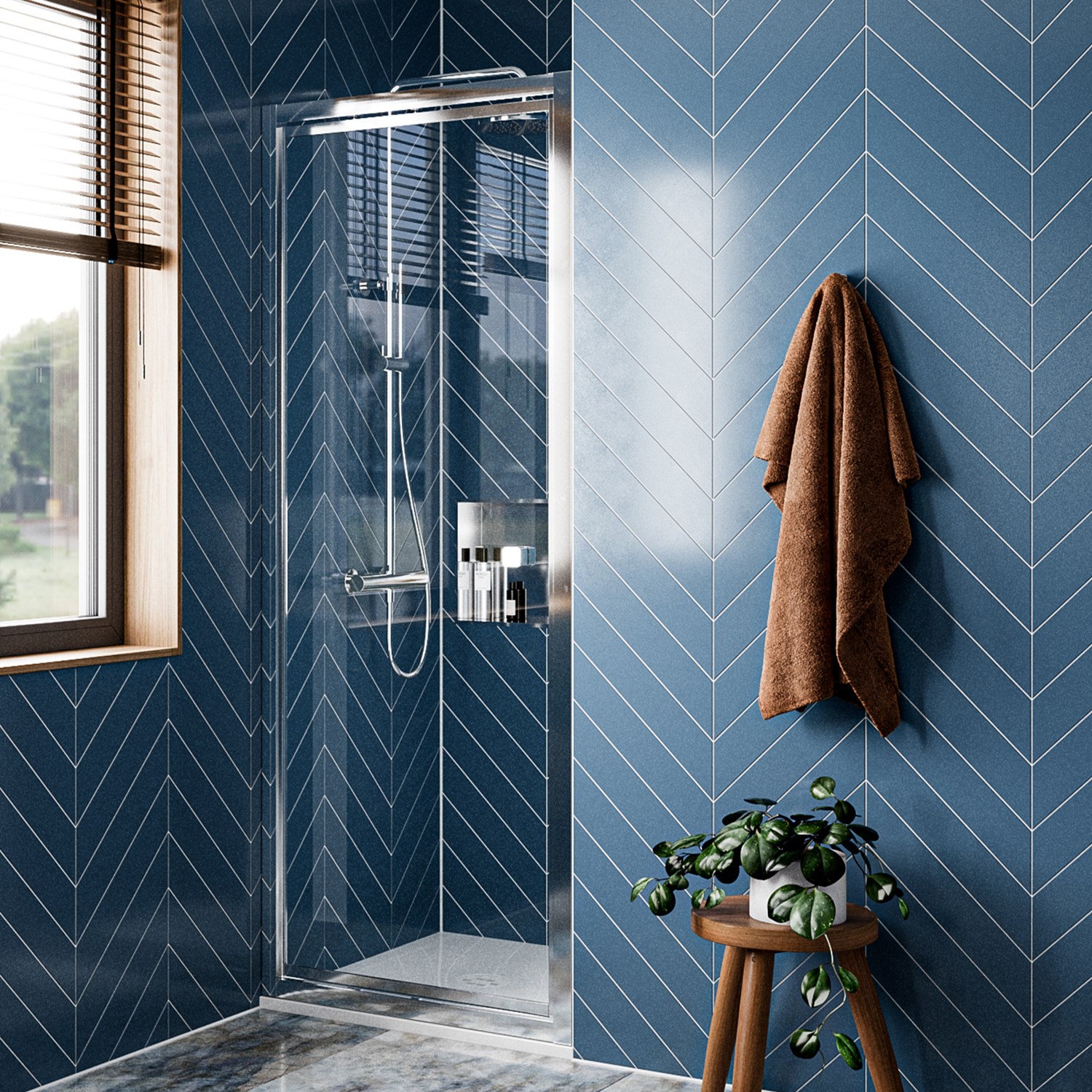 Crosswater Clear 6 6mm Infold Shower Door & Optional Side Panel