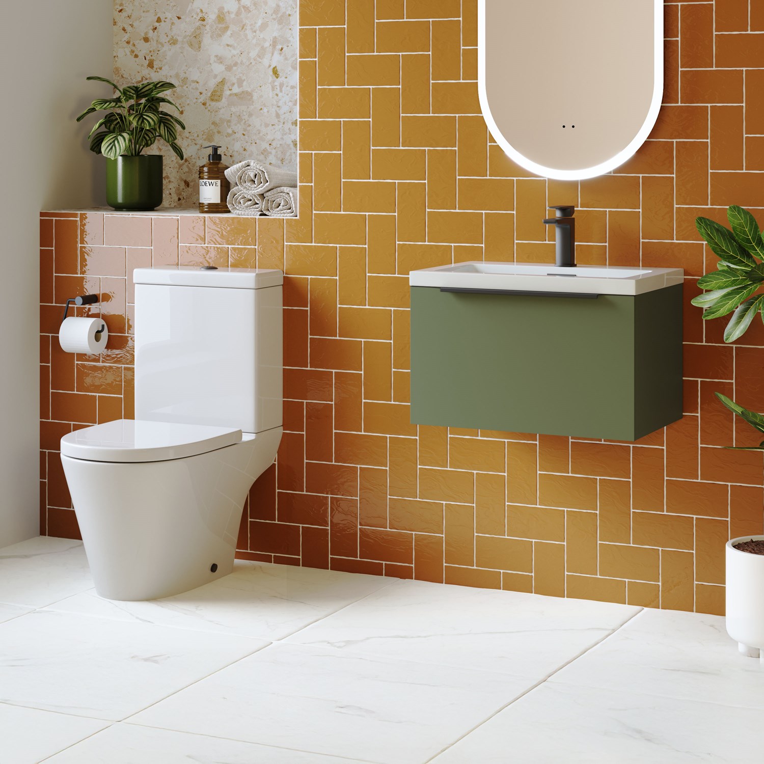 Freddie Rimless Toilet & Vanity Unit Bathroom Suite