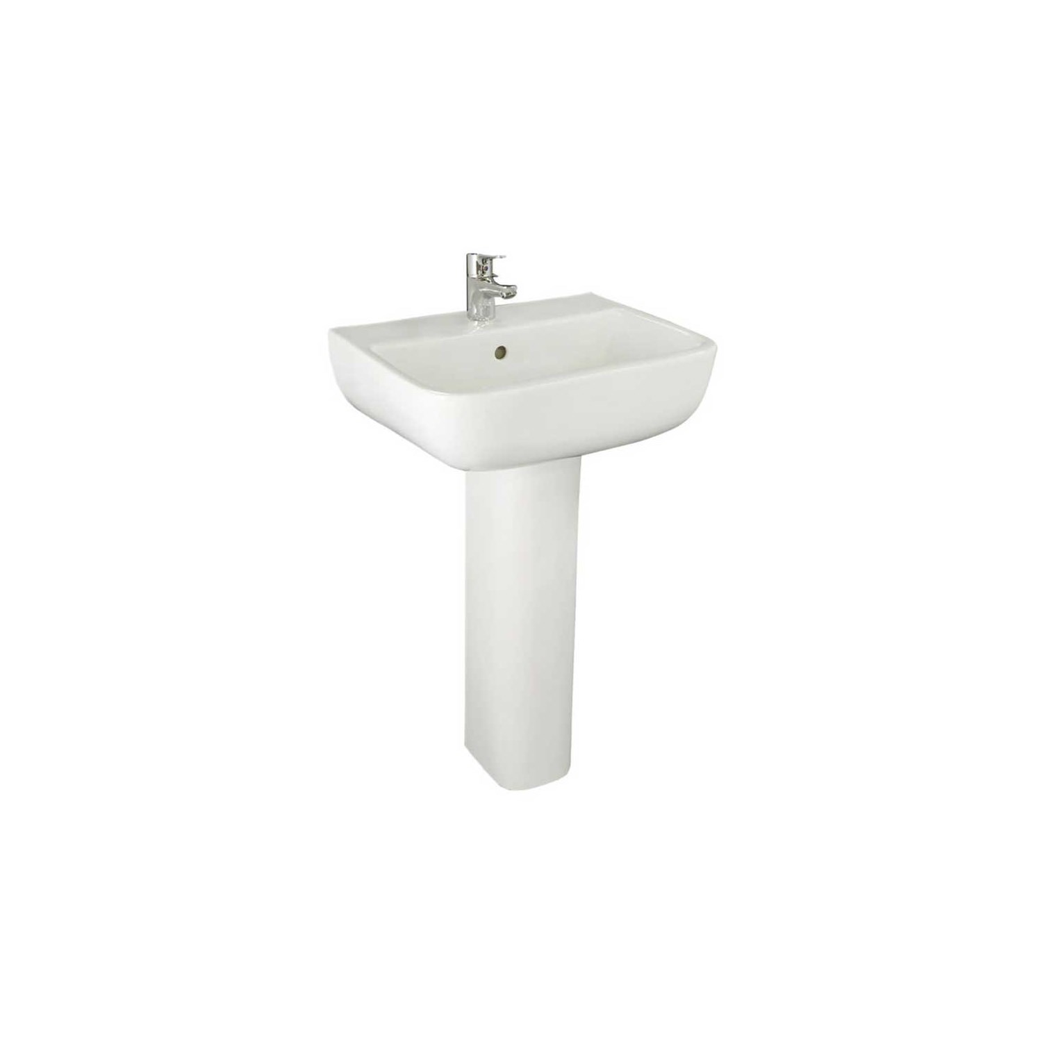 RAK Series 600 1 Tap Hole Basin & Full Pedestal - 520mm