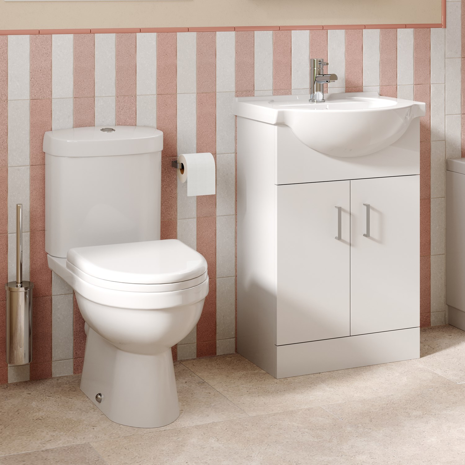 Alpine Toilet & Vanity Unit Bathroom Suite Set