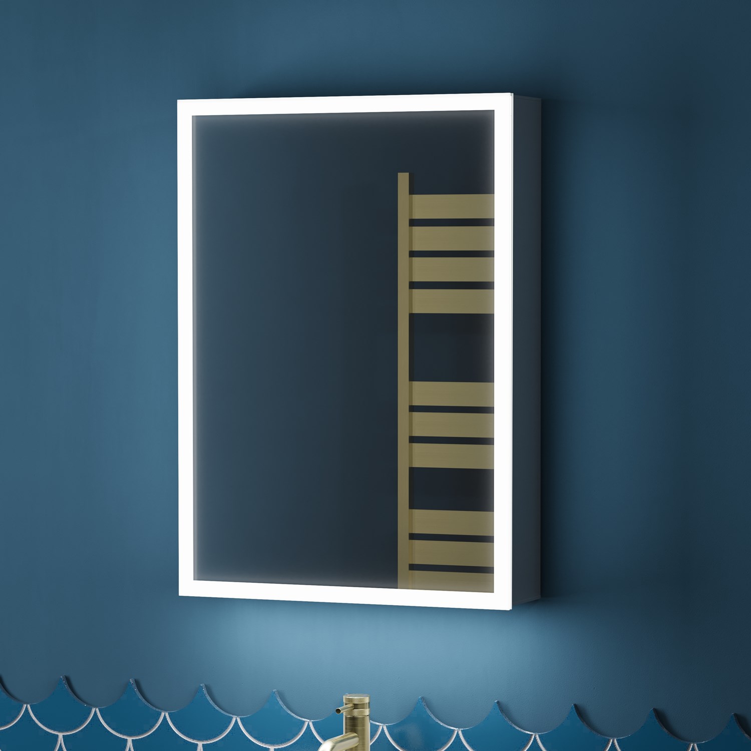 Harbour Glow LED Mirrored Cabinet with Demister Pad & Shaver Socket - 500 x 700mm