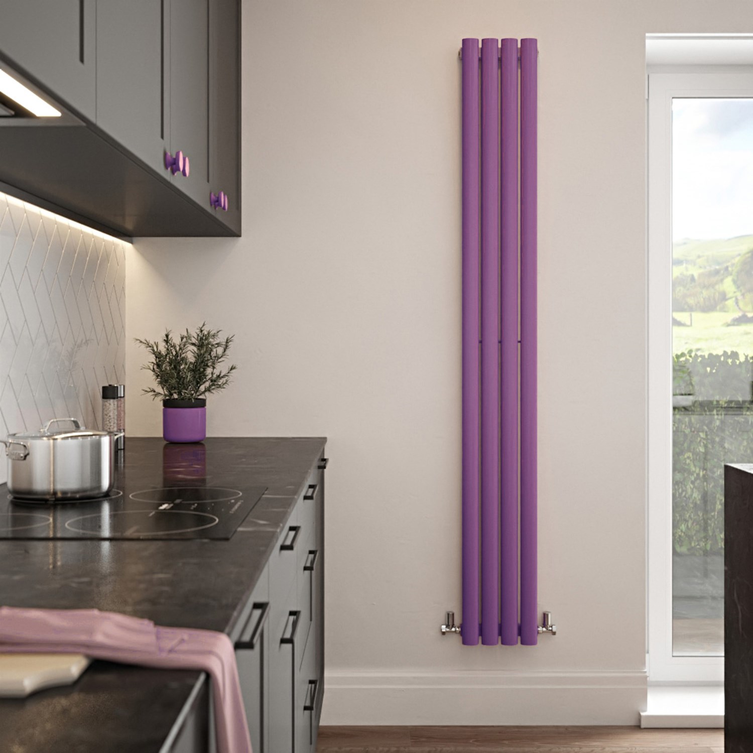 The Tap Factory Vibrance Single Panel Vertical Radiator 1800 x 236mm - 15 Colours