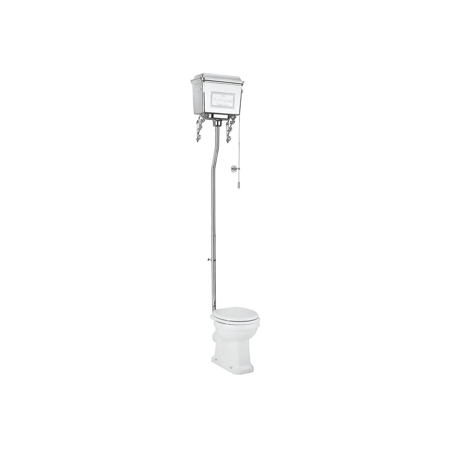 Burlington High Level Toilet with Chrome Cistern (Excluding Seat)