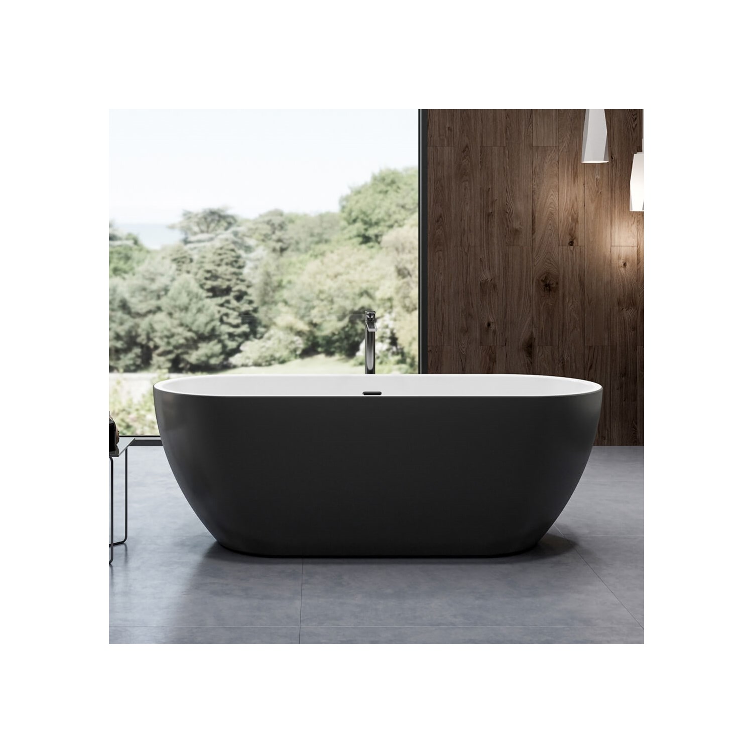 Charlotte Edwards Belgravia Matt Black Freestanding Bath - 1690 X 730mm