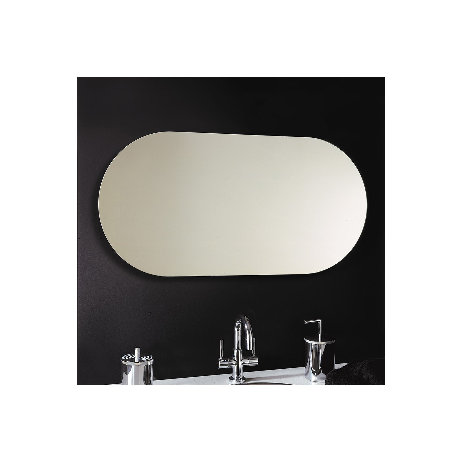 Capsule Oval Bathroom Mirror 500 x 1000mm