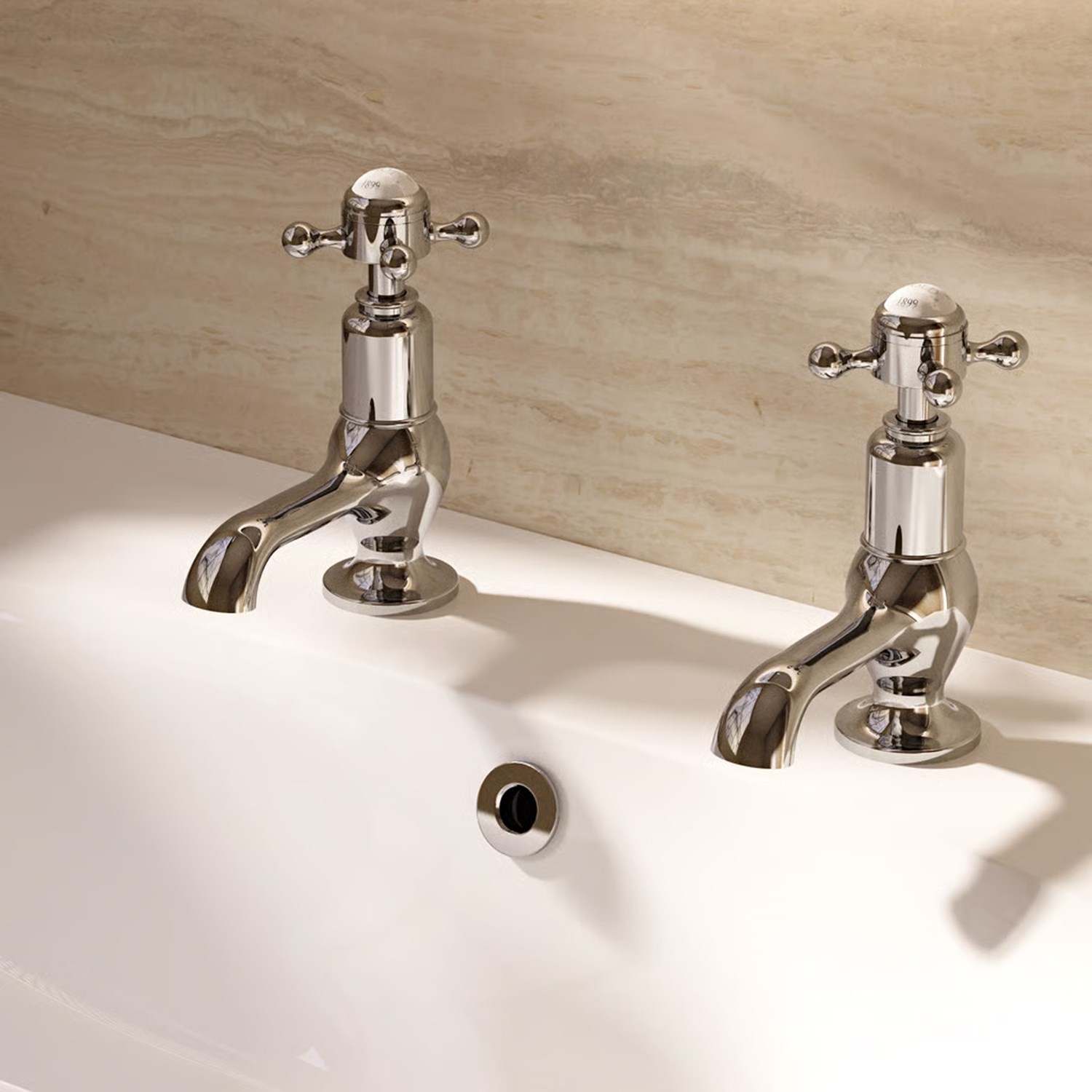 Crosswater Belgravia Crosshead Cloakroom Basin Pillar Taps - Chrome