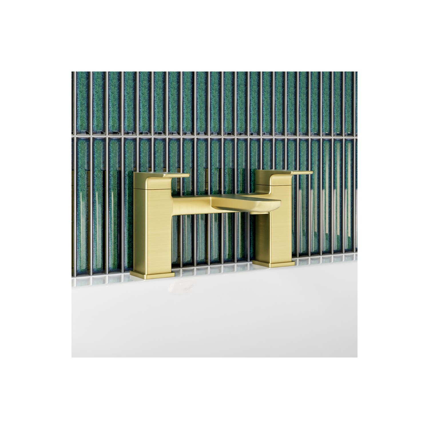 Harbour Status Deck Mounted Bath Mixer Tap - Brushed Brass