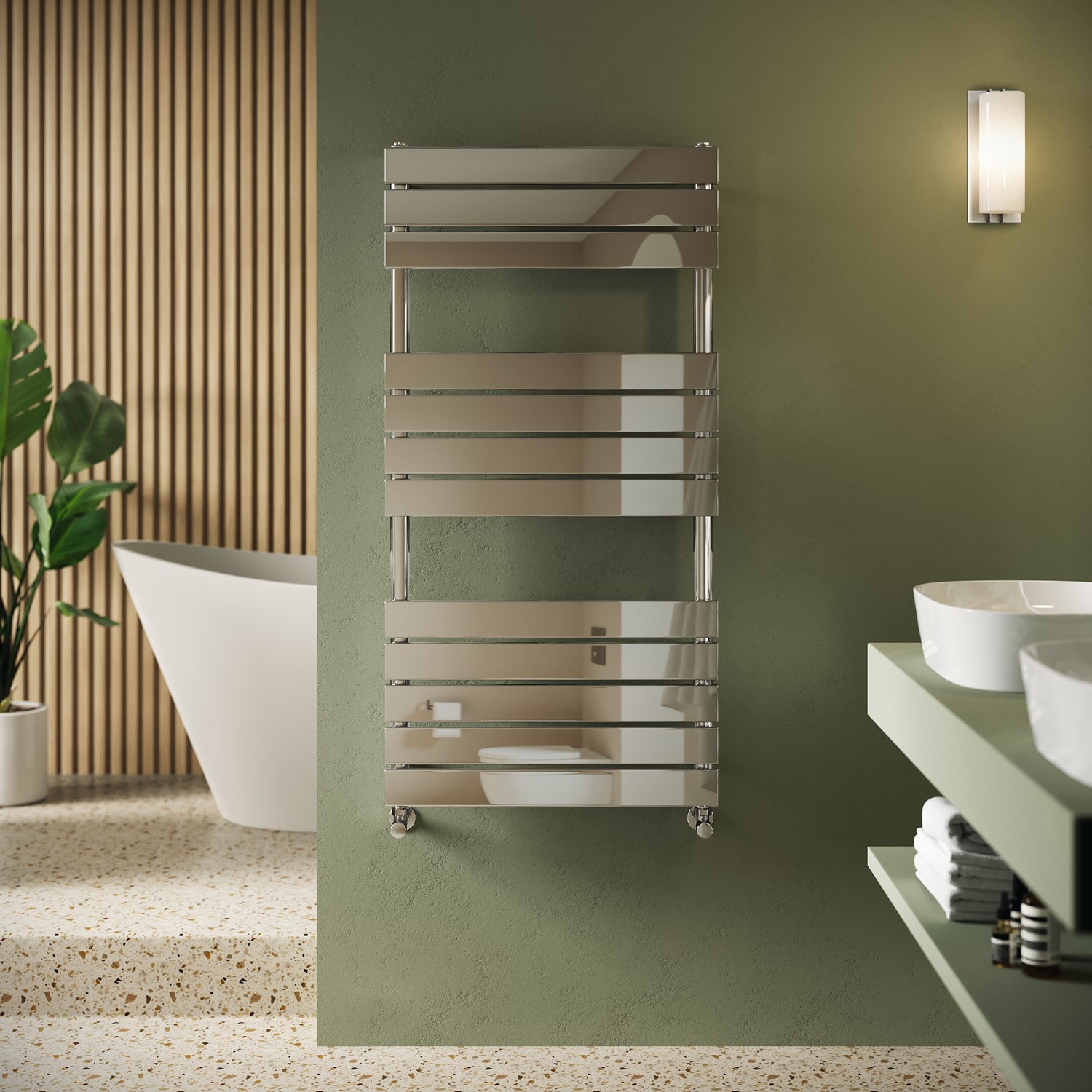 Toasty Hush Chrome Flat Panel Heated Towel Rail