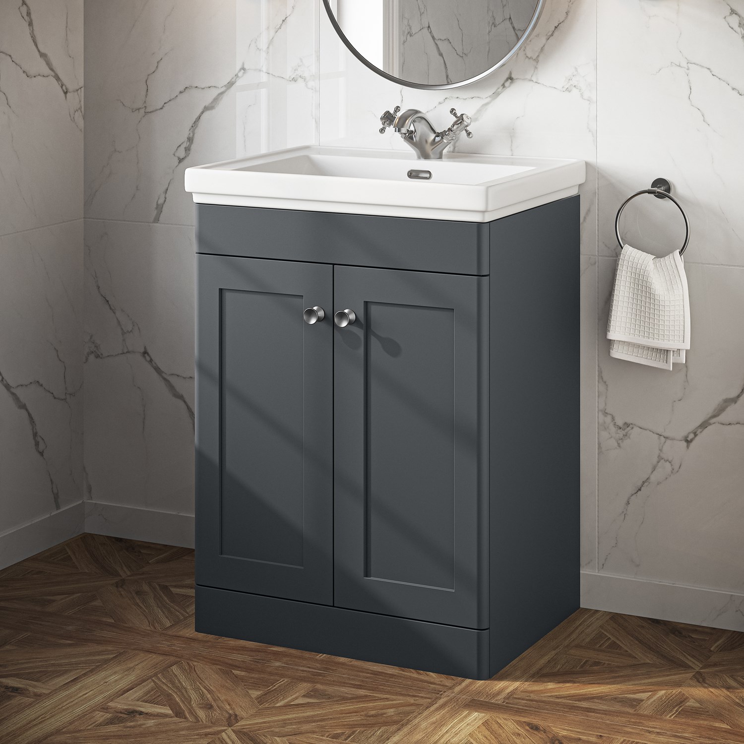Butler & Rose Ophelia 600mm Floorstanding 2 Door Vanity Unit & Basin
