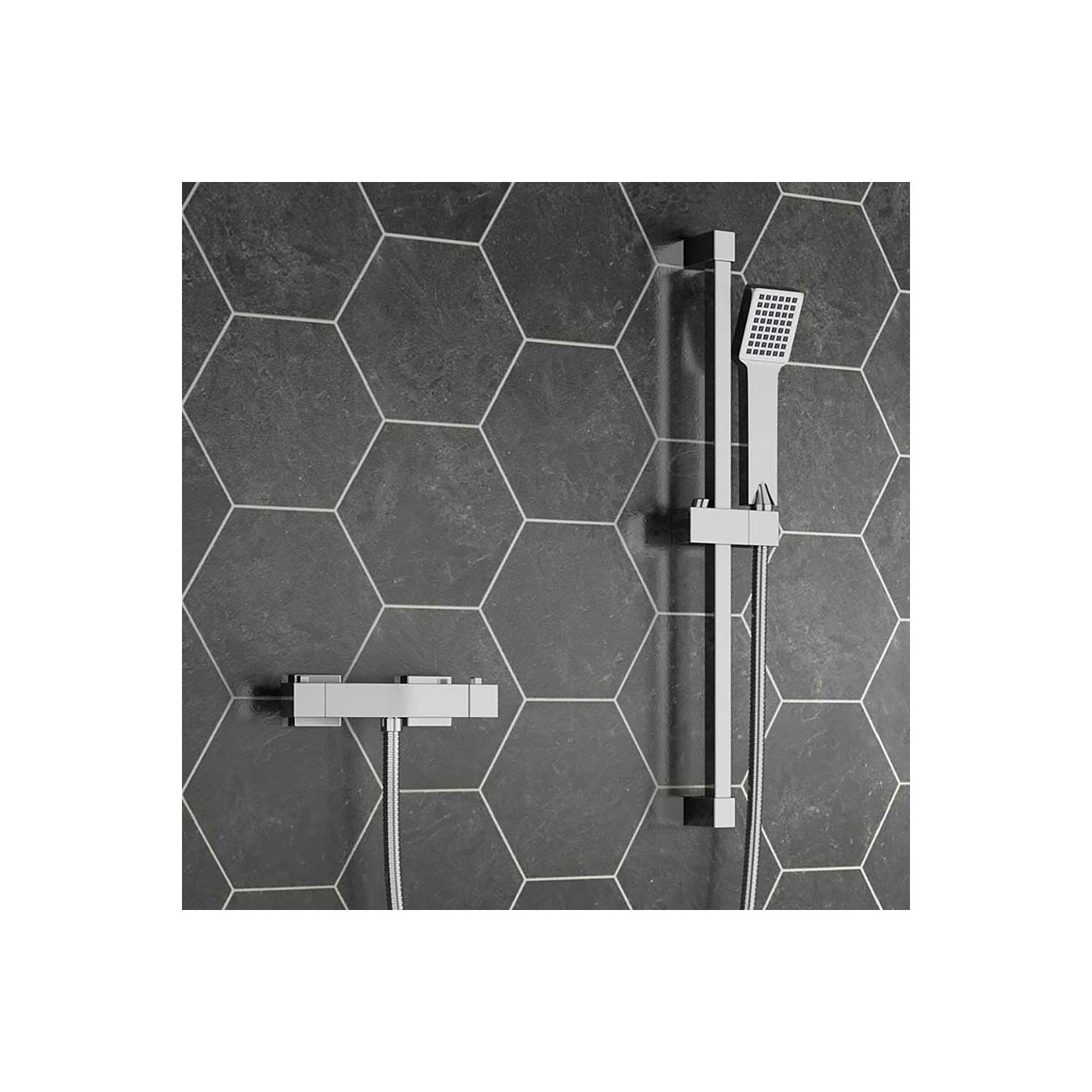 Leon Thermostatic Bar Shower Valve & Slide Rail Kit