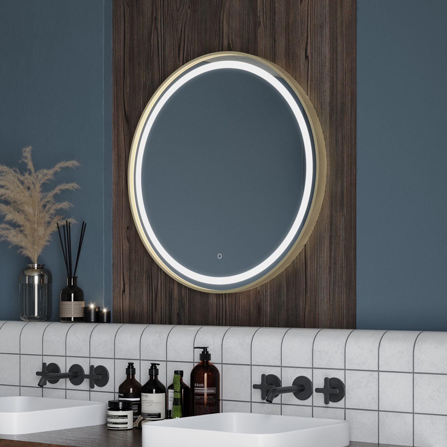Lomax Light Round Illuminated LED Mirror Demister Pad 700mm