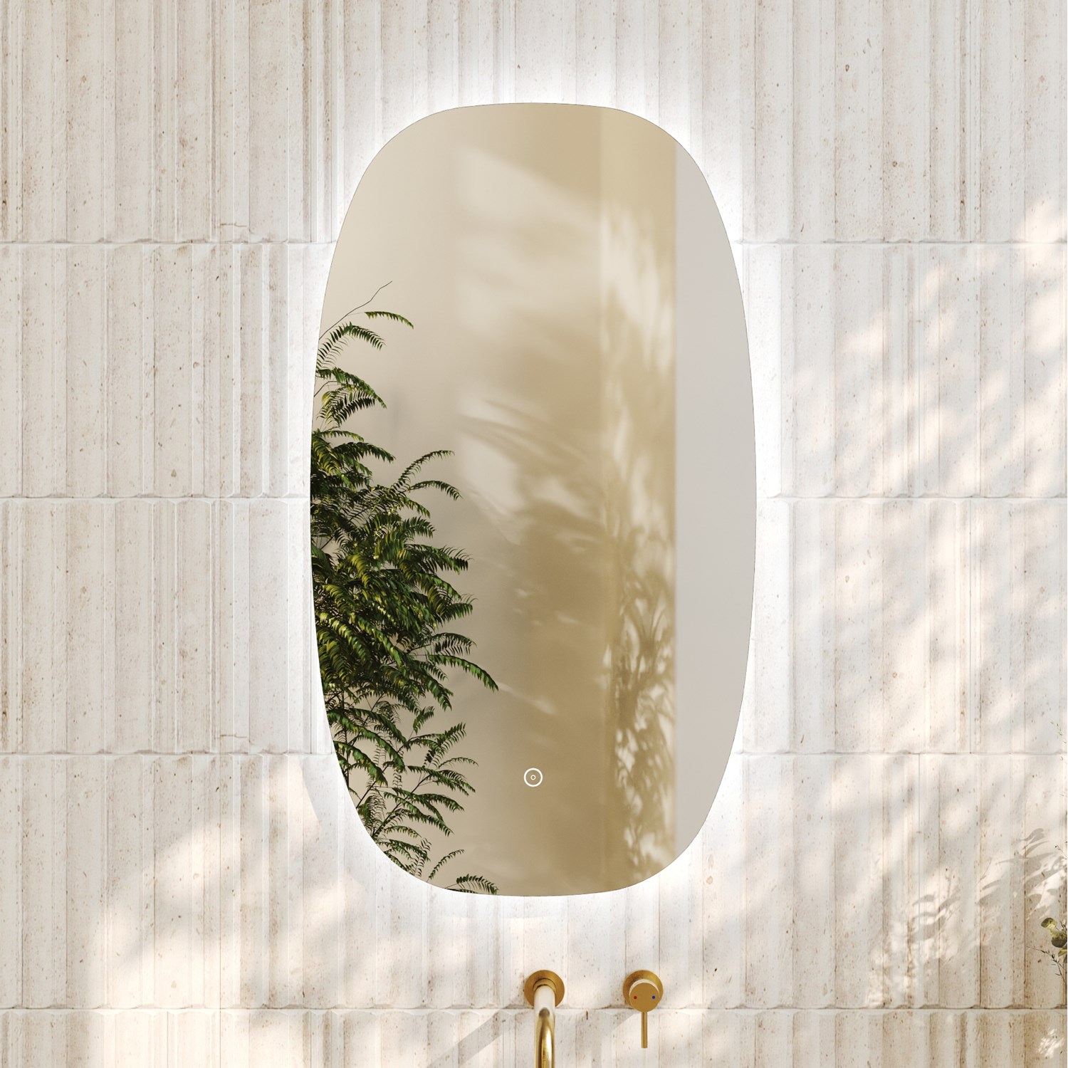 Arc LED Illuminated Barrel Mirror with Demister Pad - 450 x 800mm