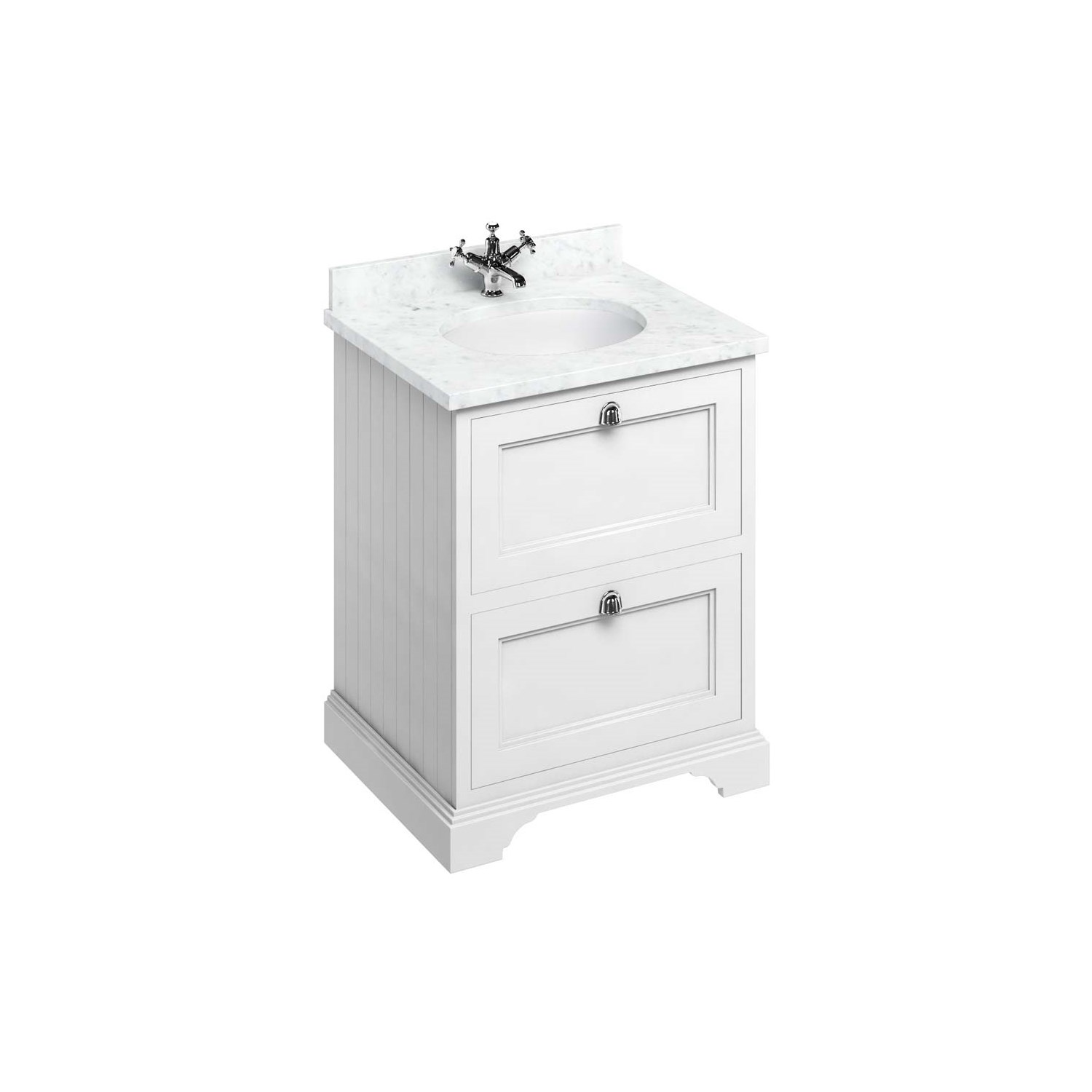 Burlington Freestanding 65 Vanity Unit with Minerva Worktop & Basin - 666mm