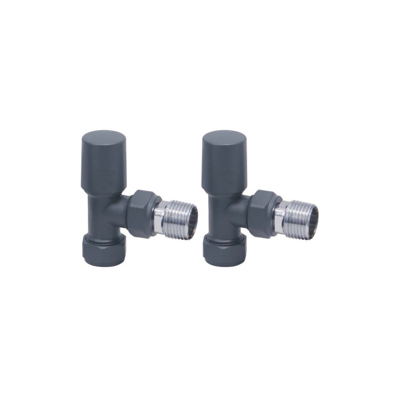 15mm Angled Manual Radiator Valves Anthracite